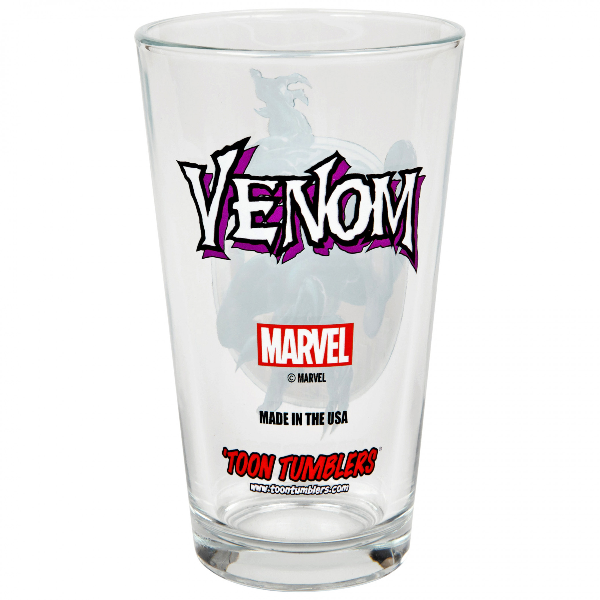 Spider-Man Marvel Comics Classic Venom Character Toon Tumbler Pint Glass